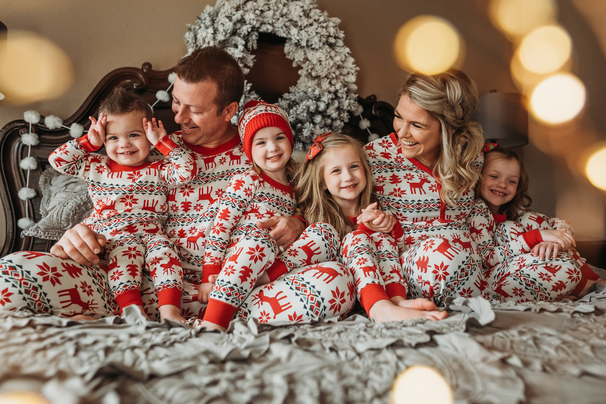 family christmas photo props matching pajamas